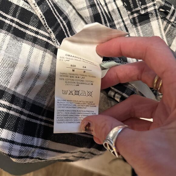 OFF-WHITE c/o VIRGIL ABLOH T™ Distressed Spray Paint Flannel Shirt Size M - Picture 4 of 7